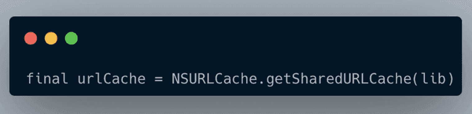 Calling the sharedURLCache in the terminal