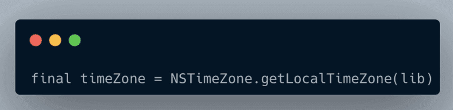 Terminal command that calls localTimeZone
