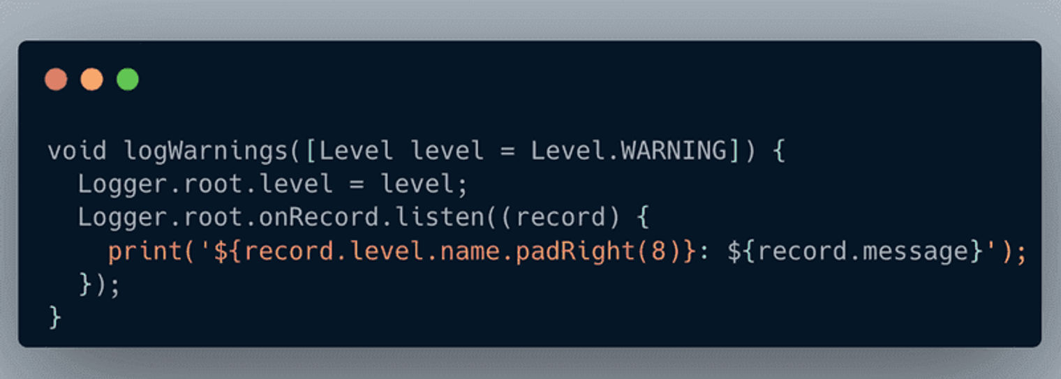terminal script that listens to the onRecord stream for the LogRecord events