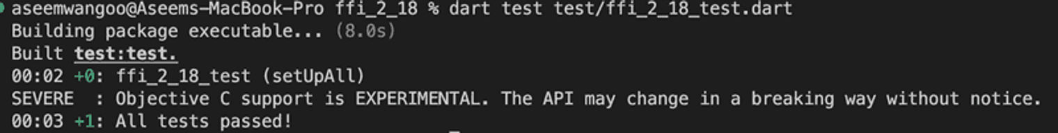 comparing the output with the strings inside the test