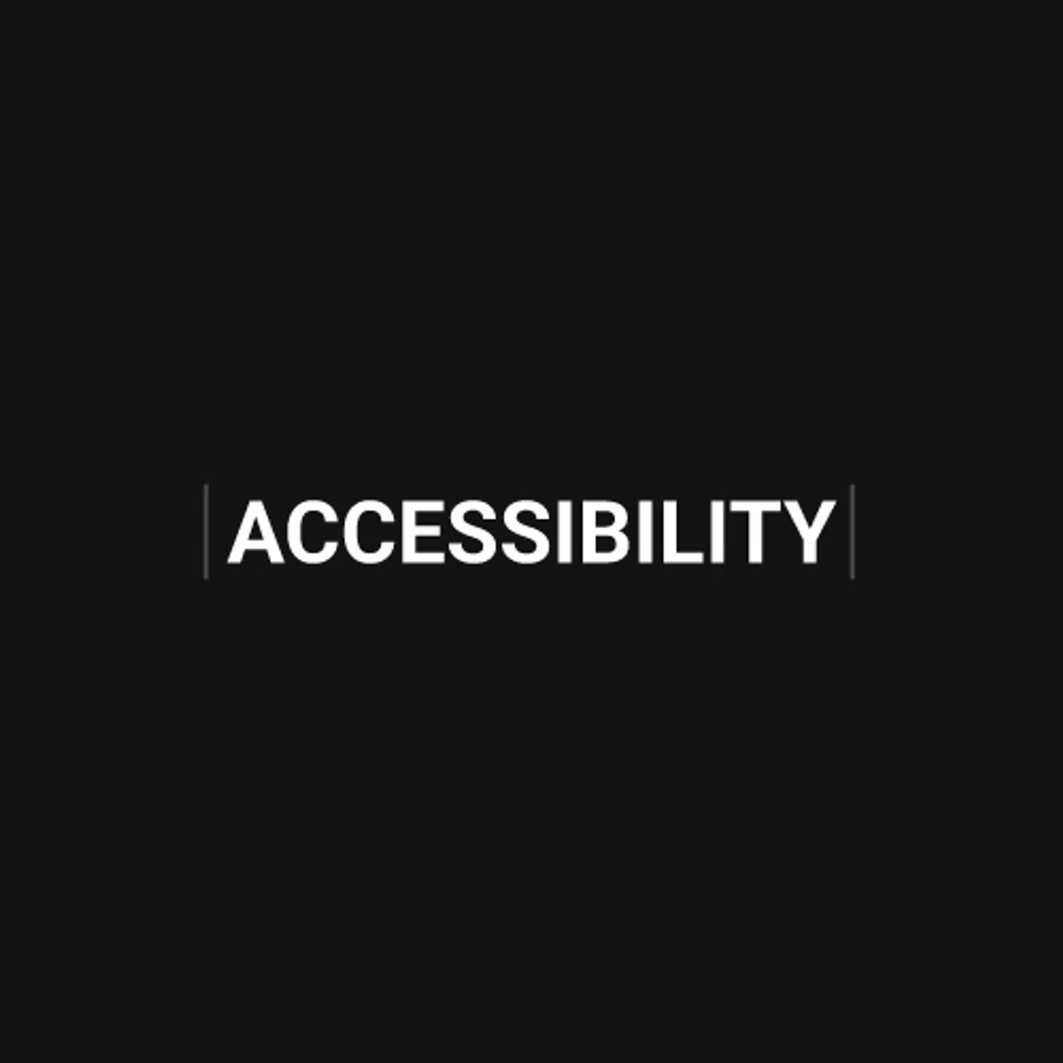The word accessibility is being scanned and read by a screen reader.