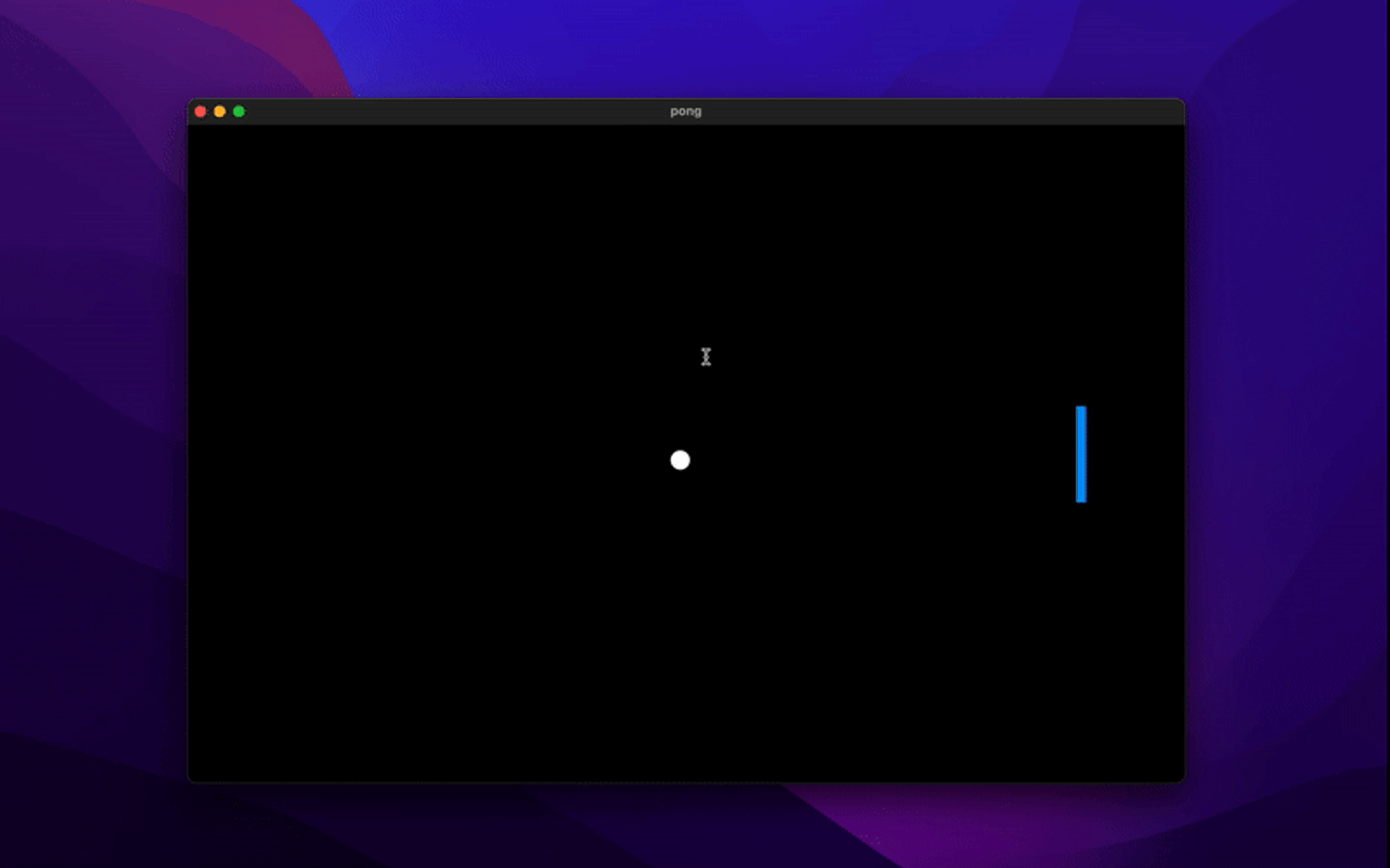 Runing the pong game that's starting to take shape.