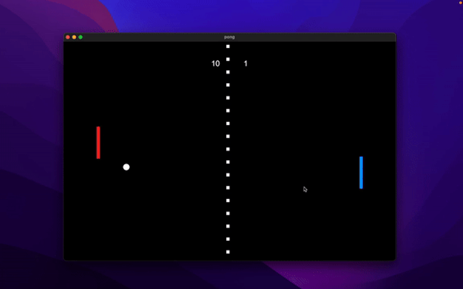 Successfully playing your pong game.