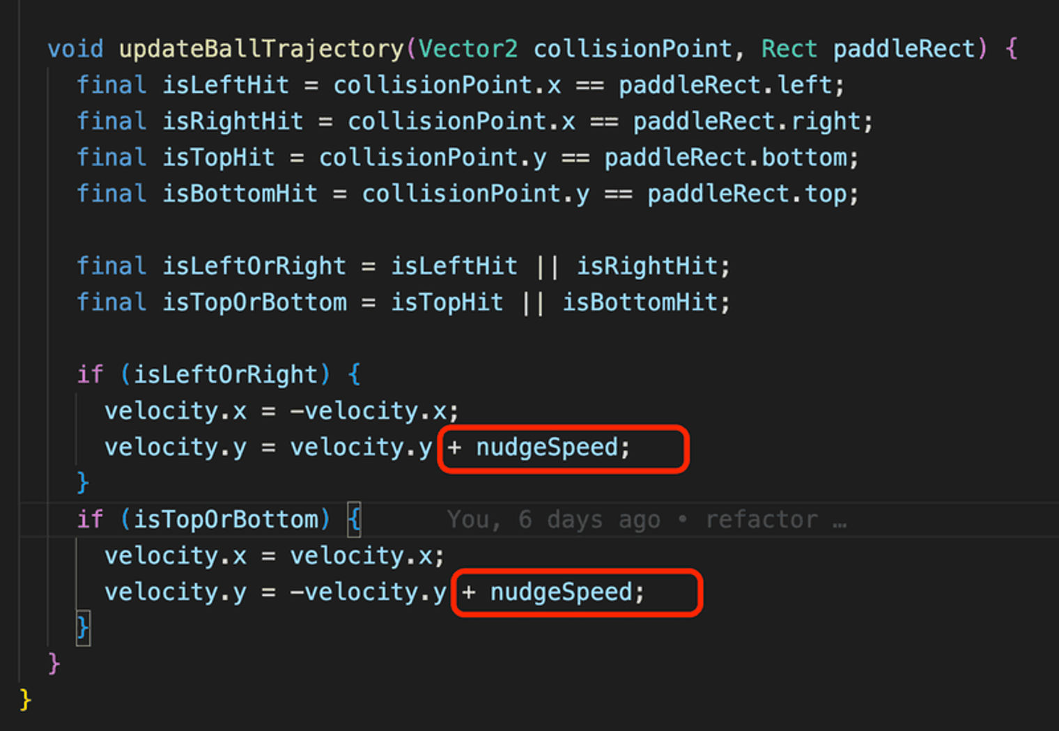 Bonus code to all the pong game ball to speed up.