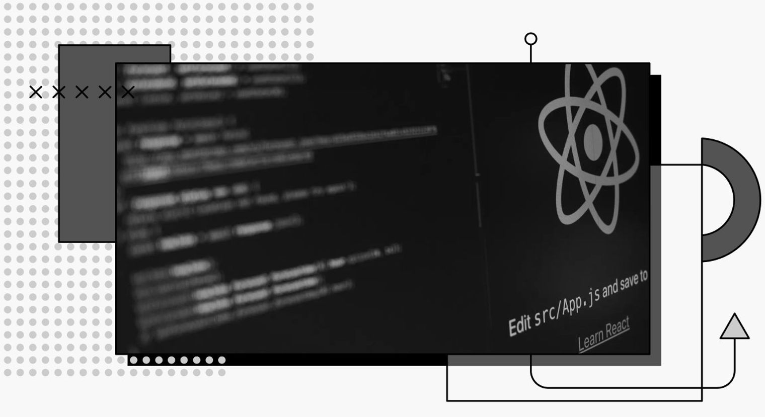 The React logo in an IDE.