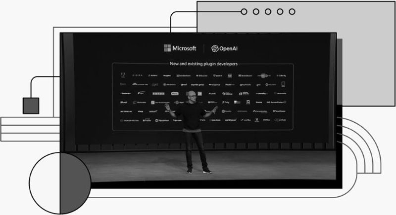 Photo of a Microsoft Build keynote.
