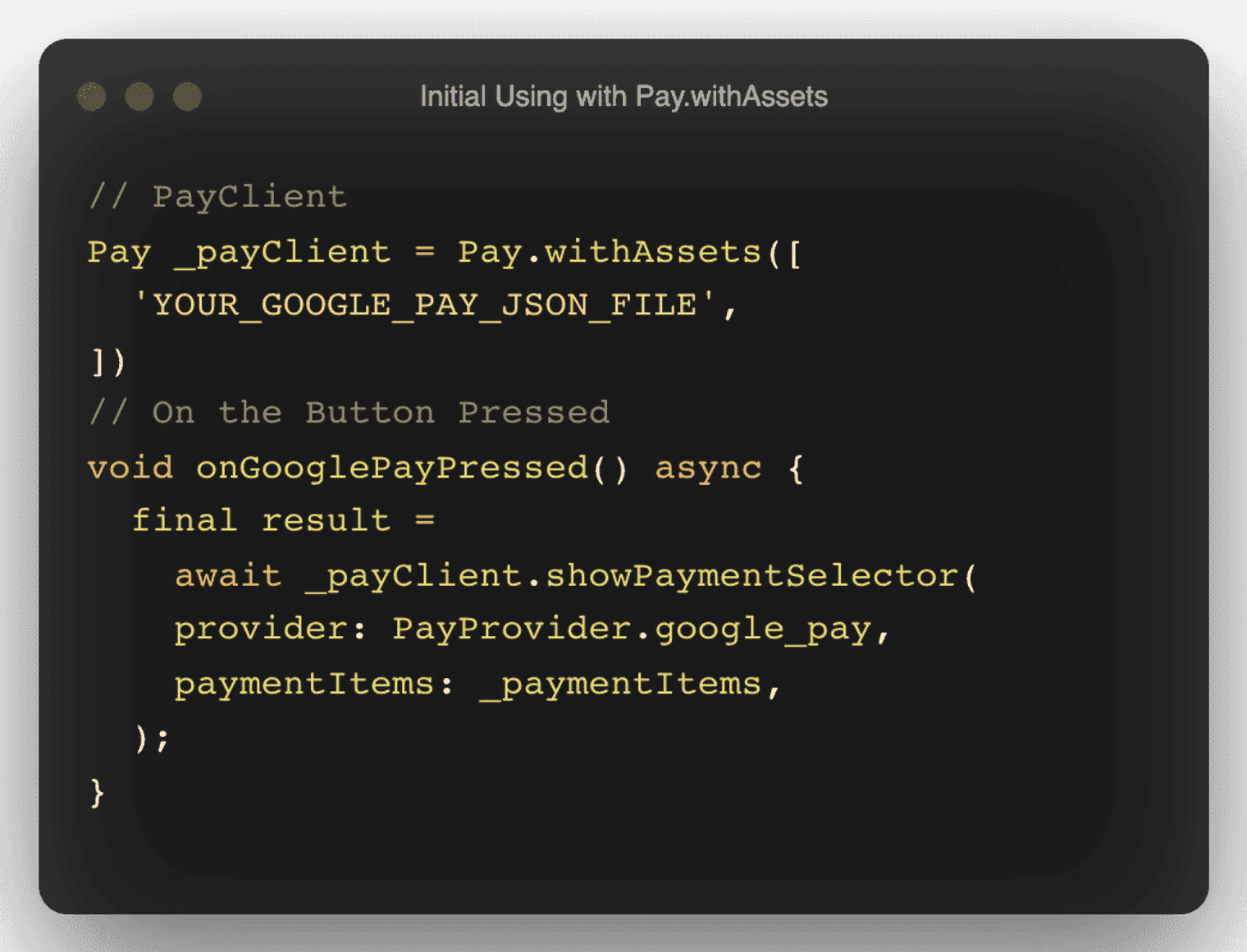 A screenshot of a code snippet.