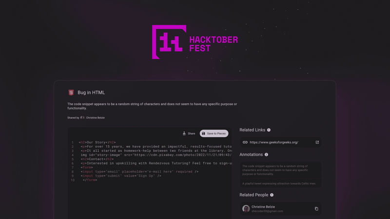 How to use Pieces to survive Hacktoberfest