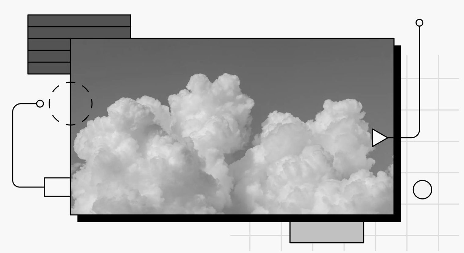 decorative cover image showing clouds and sky