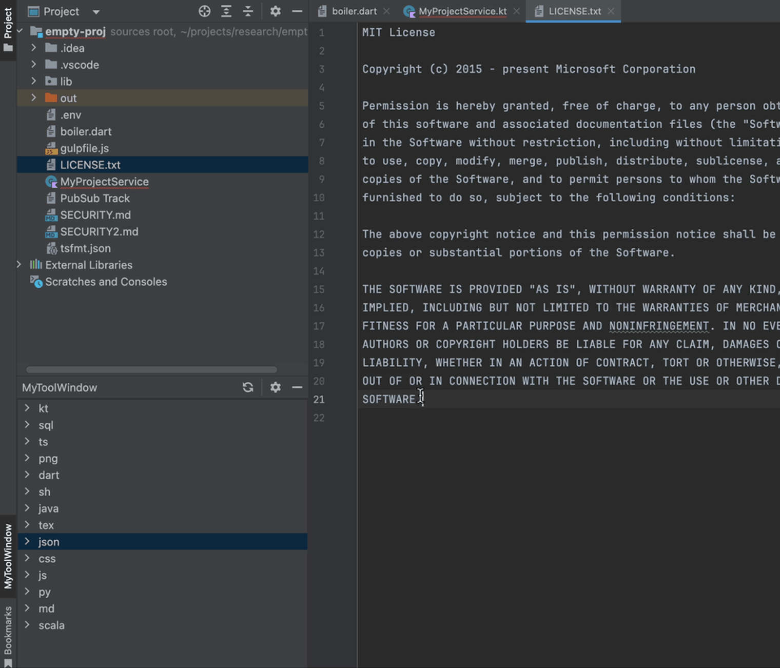 Selecting text and importing it.