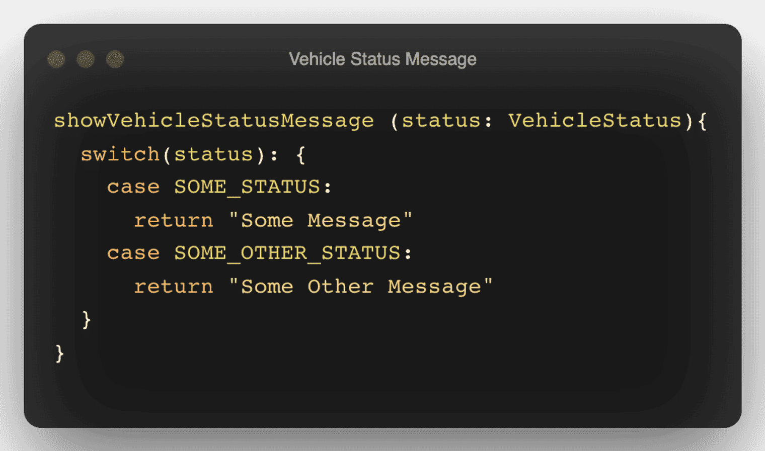 Logic to show a vehicle's status.