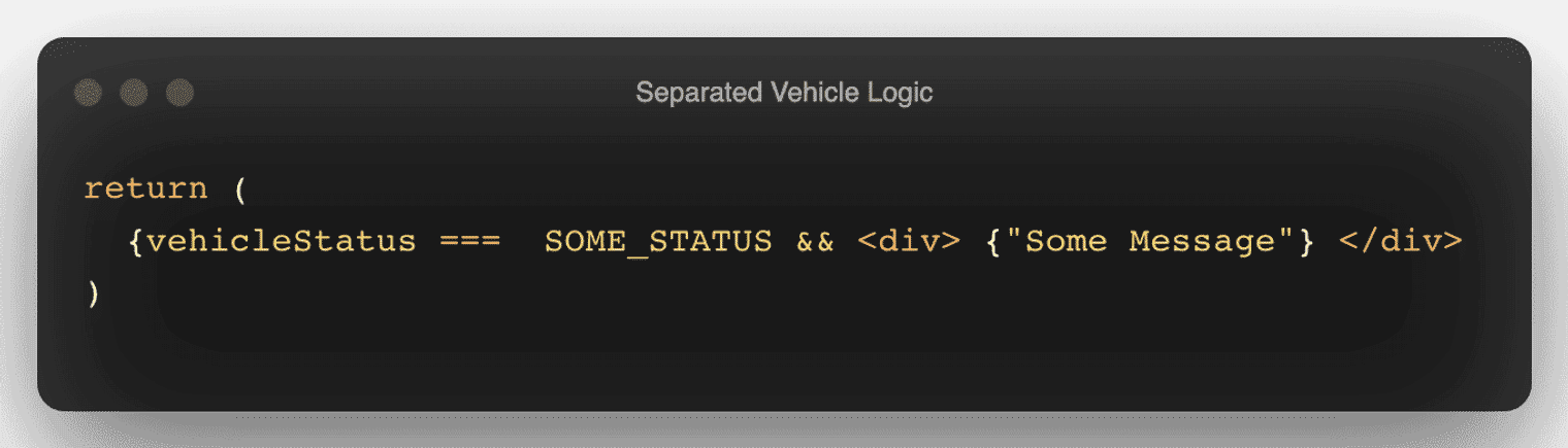 The separated logic for a vehicle's status.