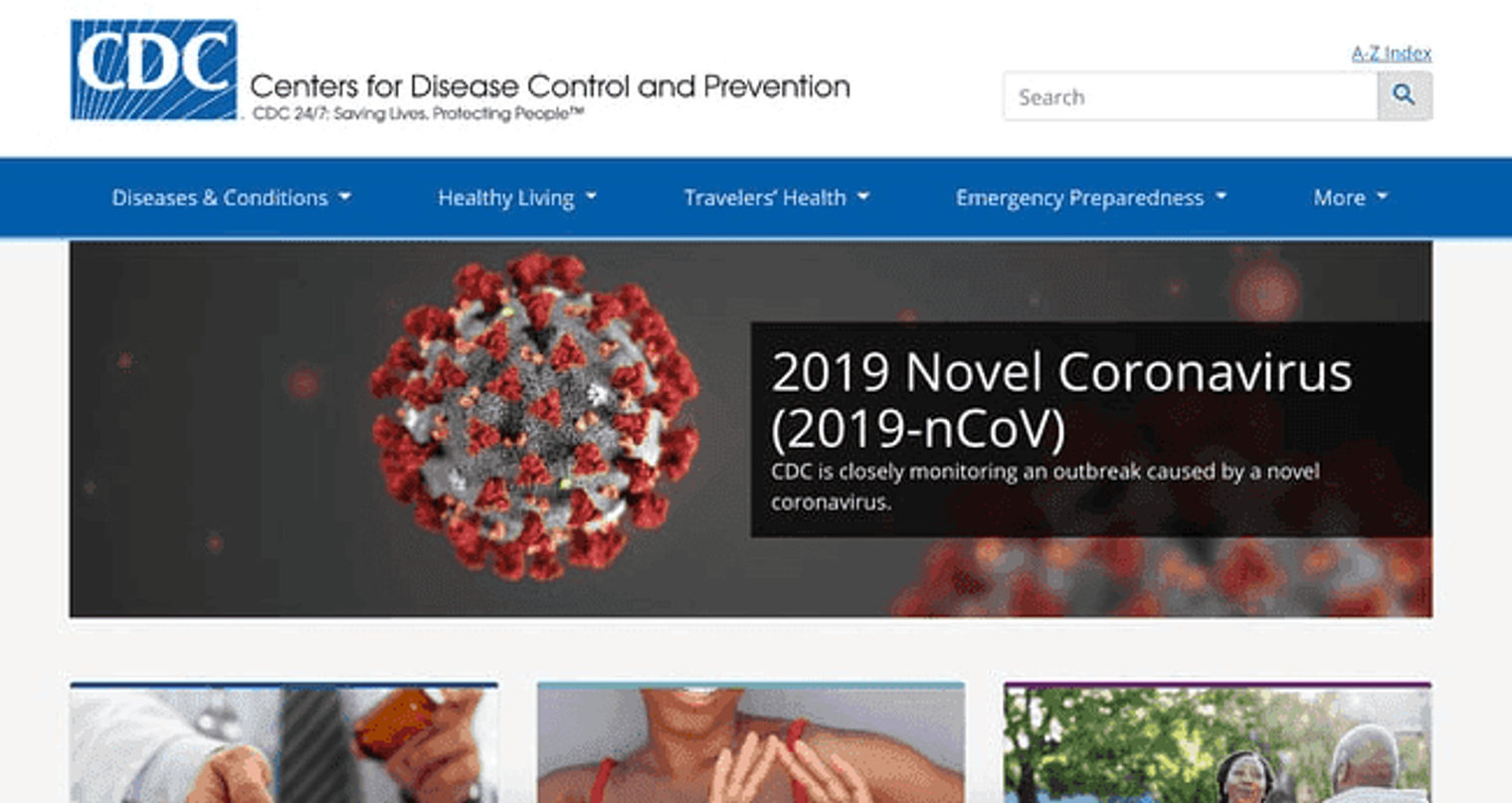 US CDC Homepage WCAG-compliant websites