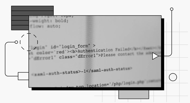 decorative cover image showing black and white code