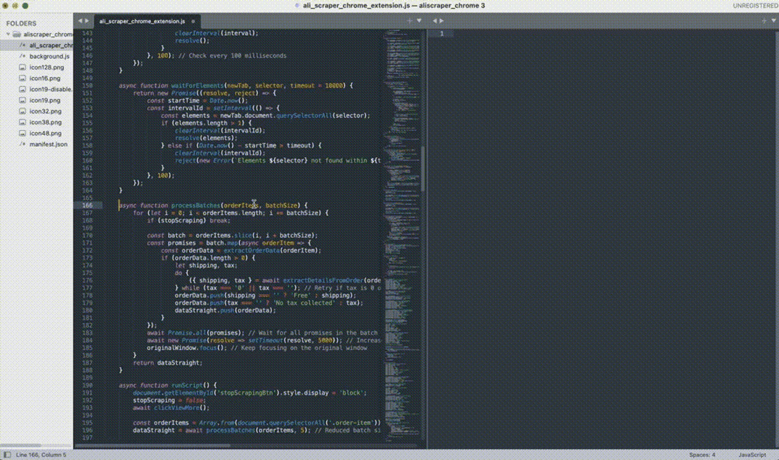 Showing Pieces debugging code in Sublime.