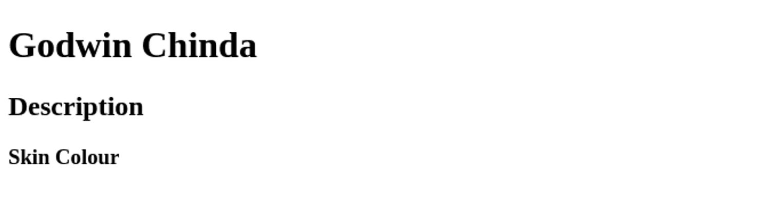 image showing the result of some HTML code, it shows black serif text on a white background