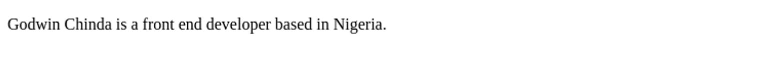image showing the result of some HTML code, it shows black serif text on a white background