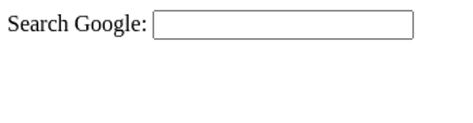 image showing the result of some HTML code, it shows a search input box