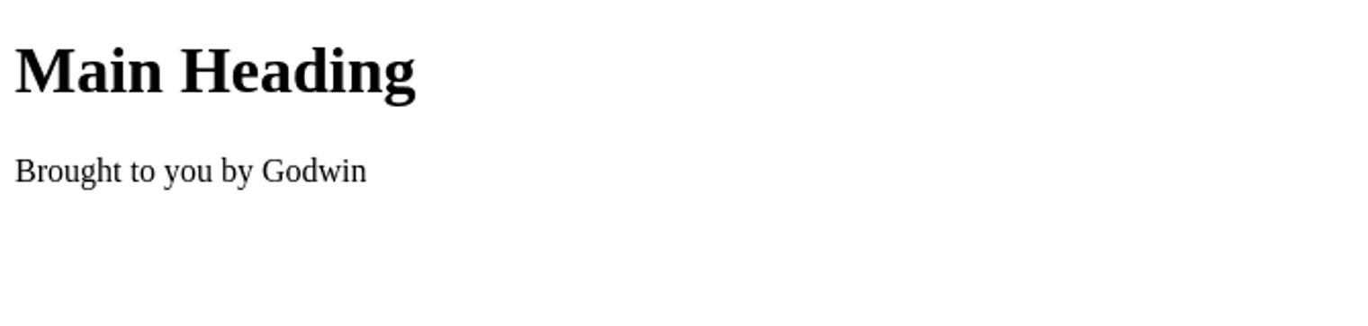 image showing the result of some HTML code, it shows black serif text on a white background