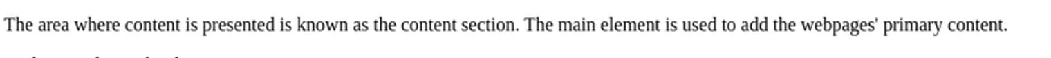 image showing the result of some HTML code, it shows black serif text on a white background