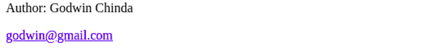 image showing the result of some HTML code, it shows black serif text on a white background