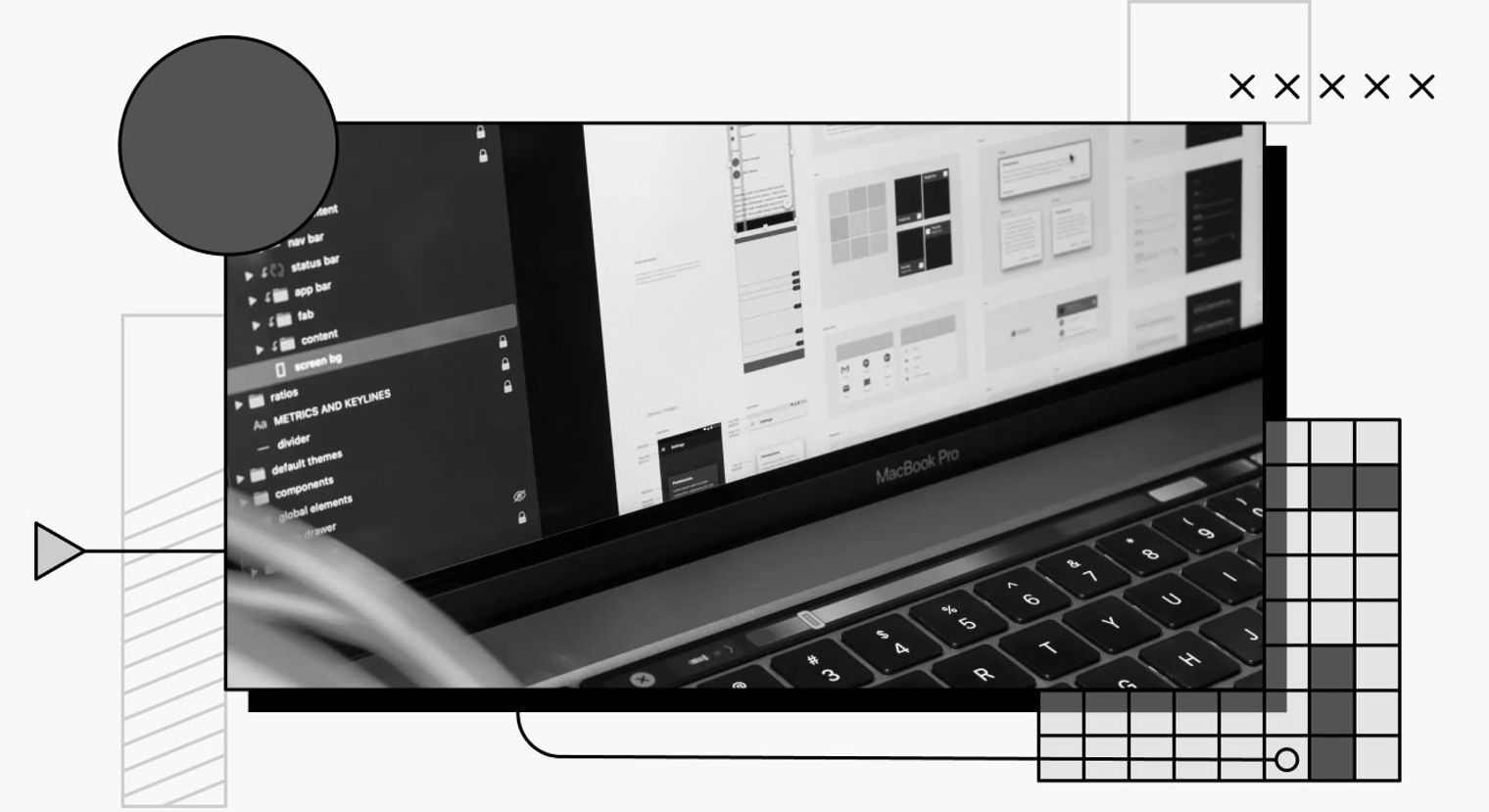 A laptop with Figma open.