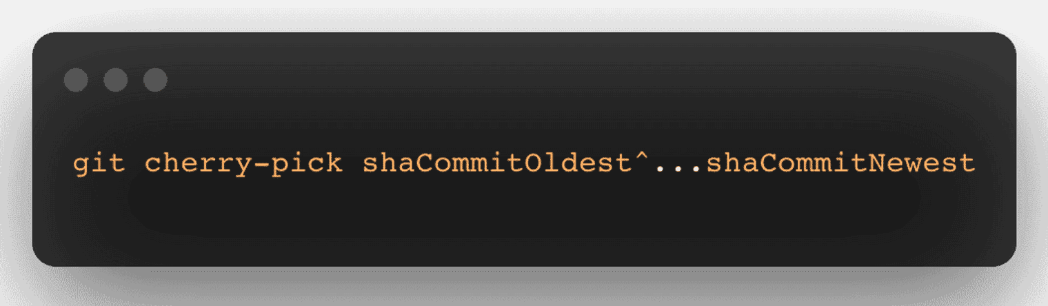 Cherry-picking multiple commits.