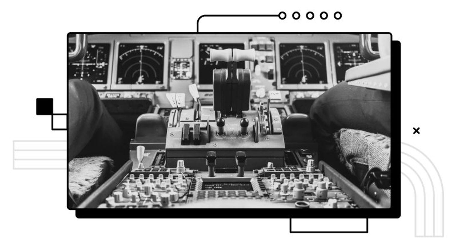 Cockpit of an airplane.