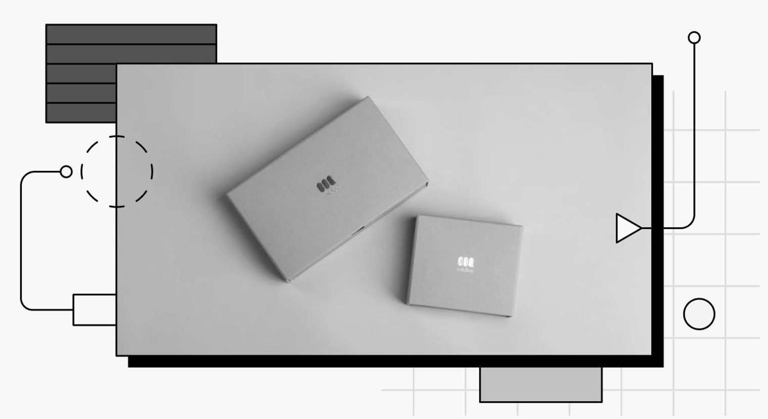 decorative cover image showing two packages