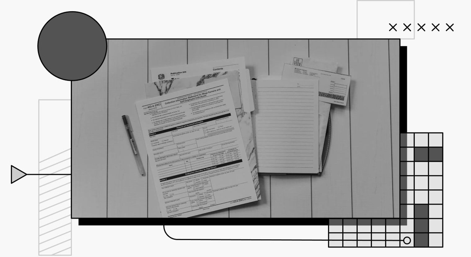 A stack of forms.