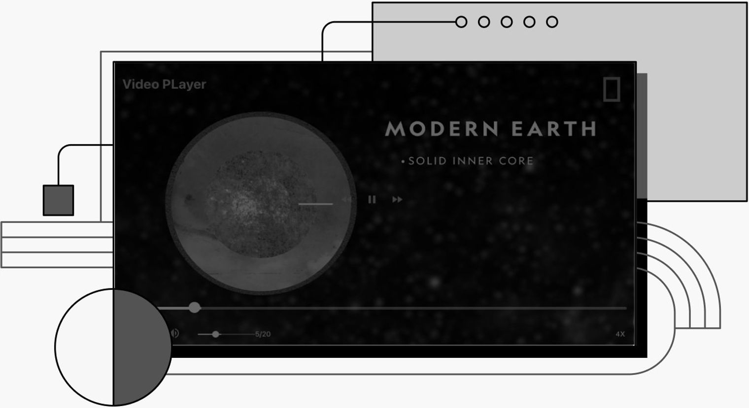 a decorative cover image showing a react video player with personalized controls