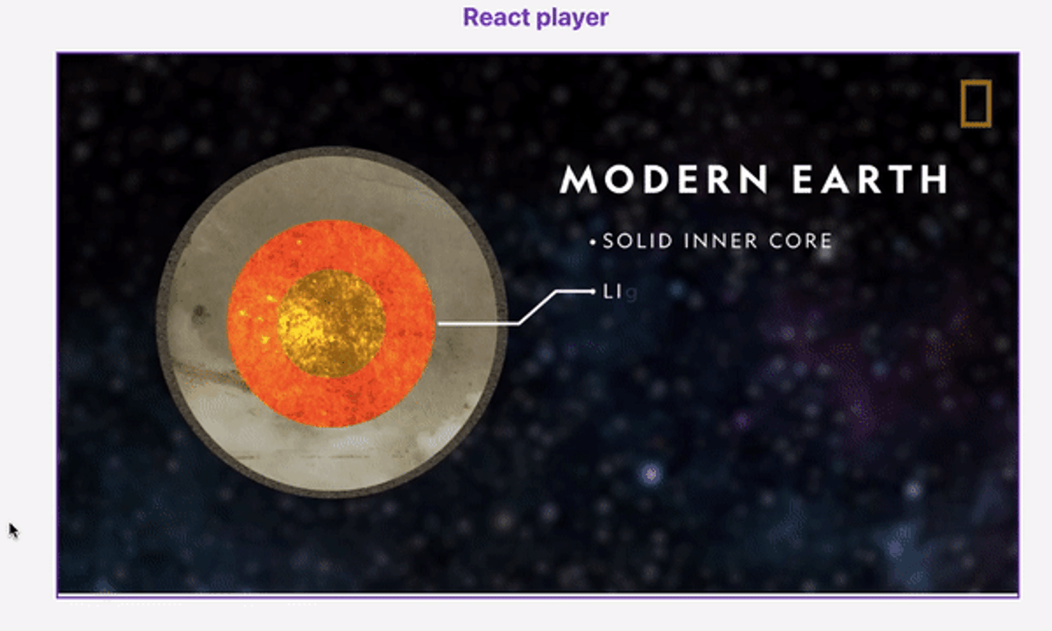 gif showing react custom video player with purple controls in action