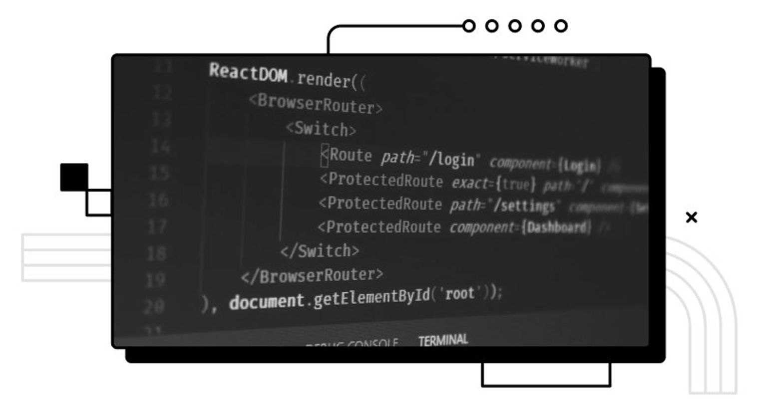 Code in an IDE.