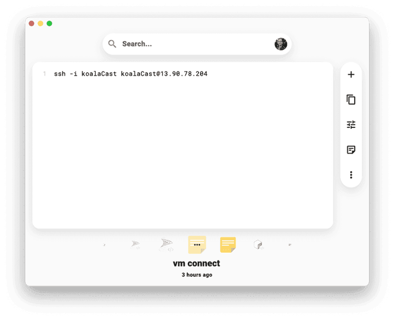 A web applications development shell command in Pieces.