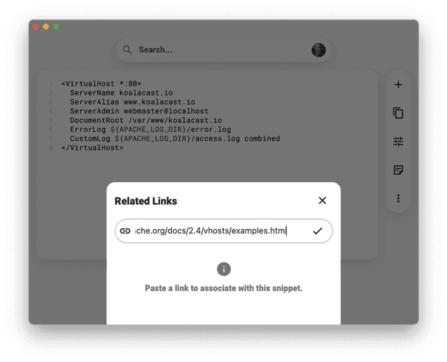 Saving a related link in Pieces.