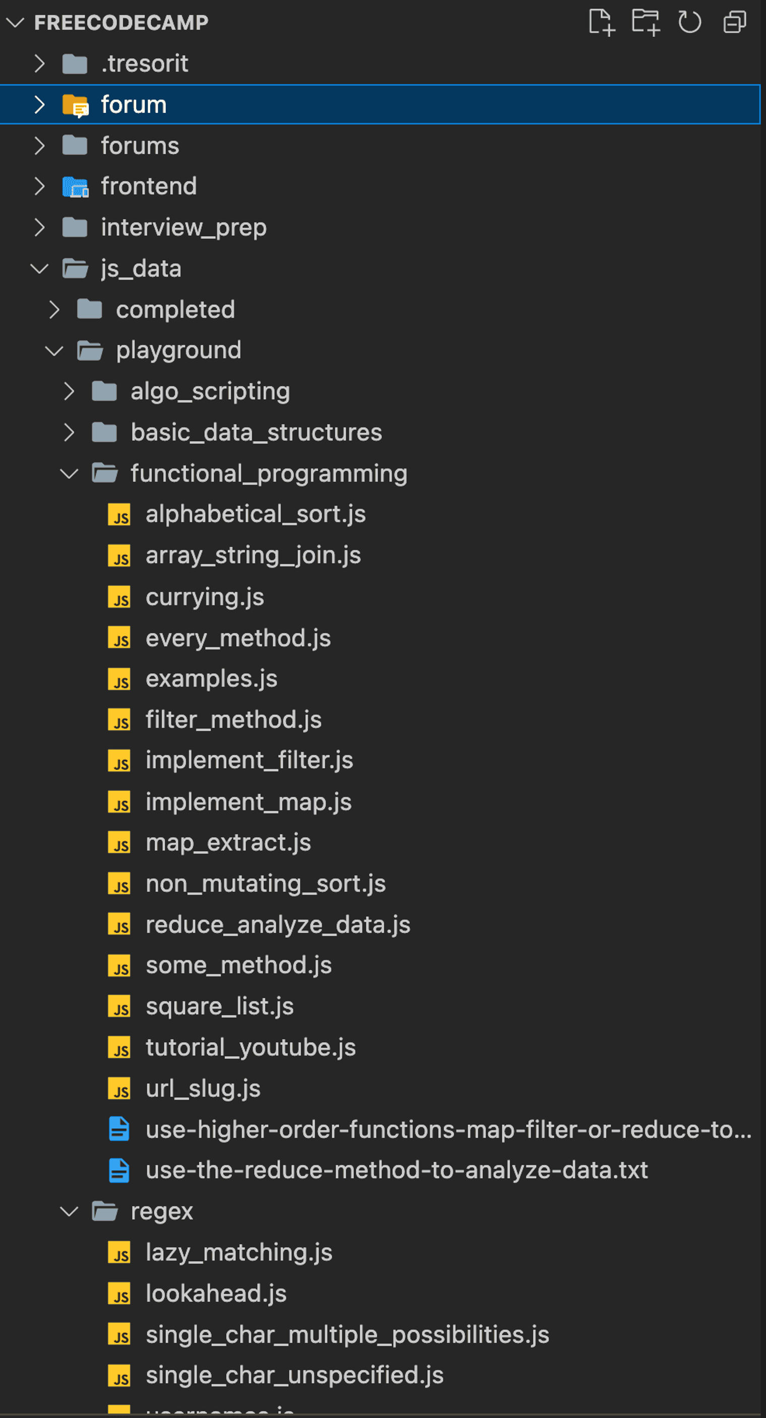An example of Liam's file structure.