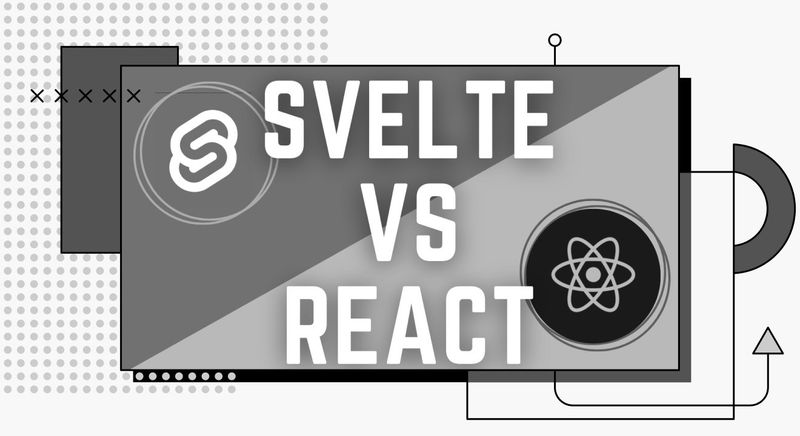 decorative cover image with a bold title that reads 'svelte vs react'