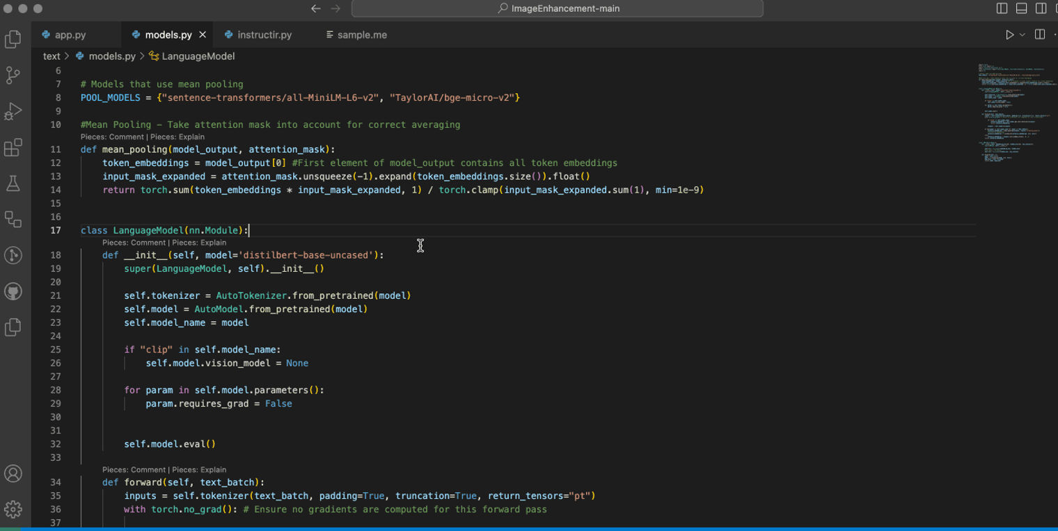Using CodeLens in the Python project.