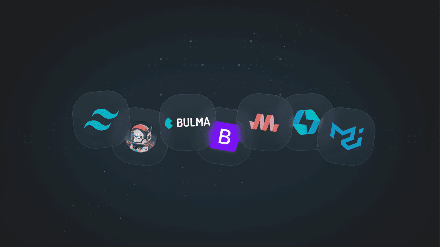 Logos of the top 7 best CSS frameworks