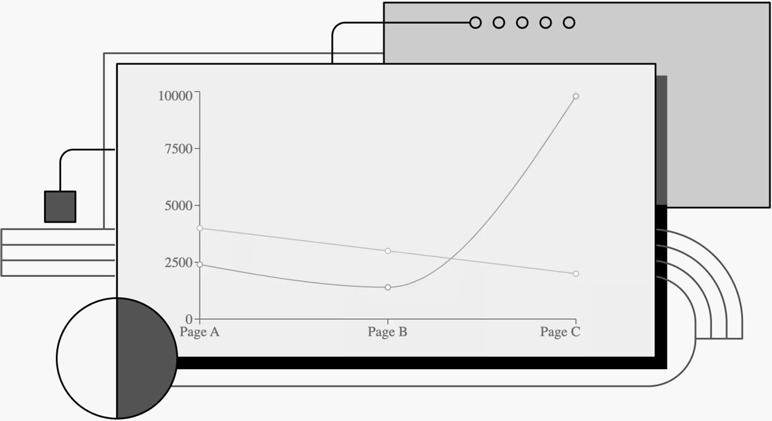 decorative cover image showing react graph visualization