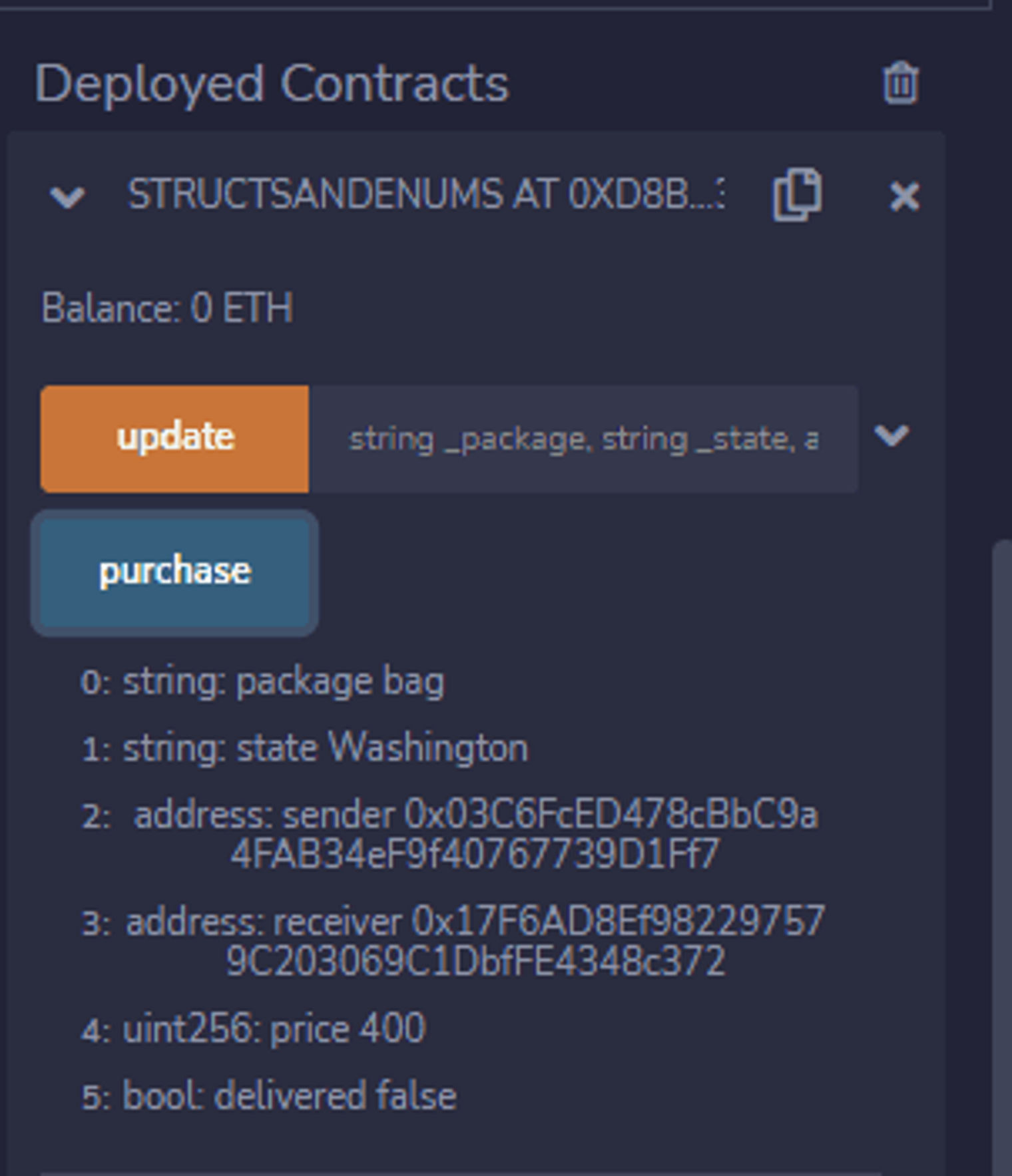 A successfully purchased contract.
