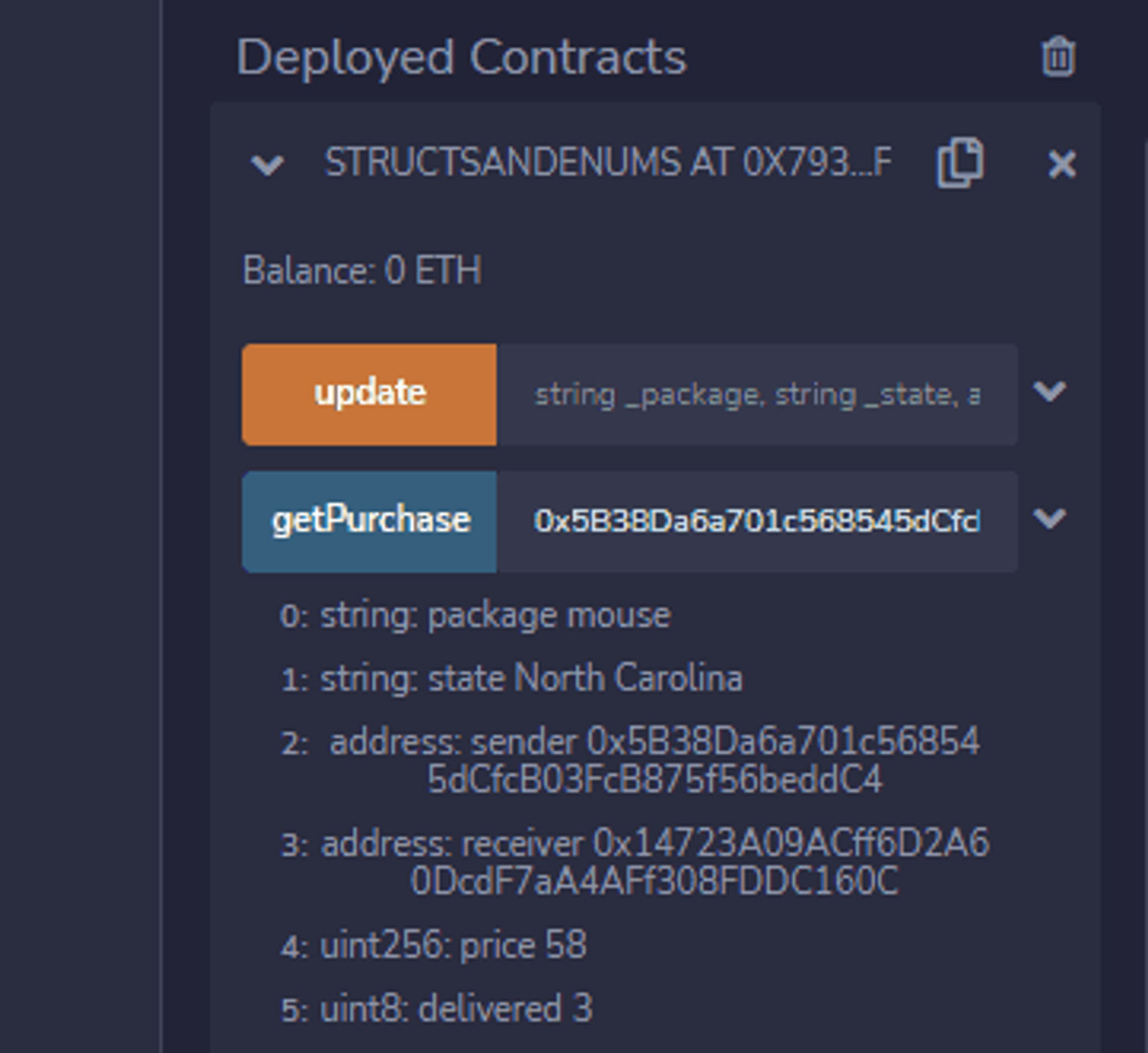 Using a new address to get a purchase address.