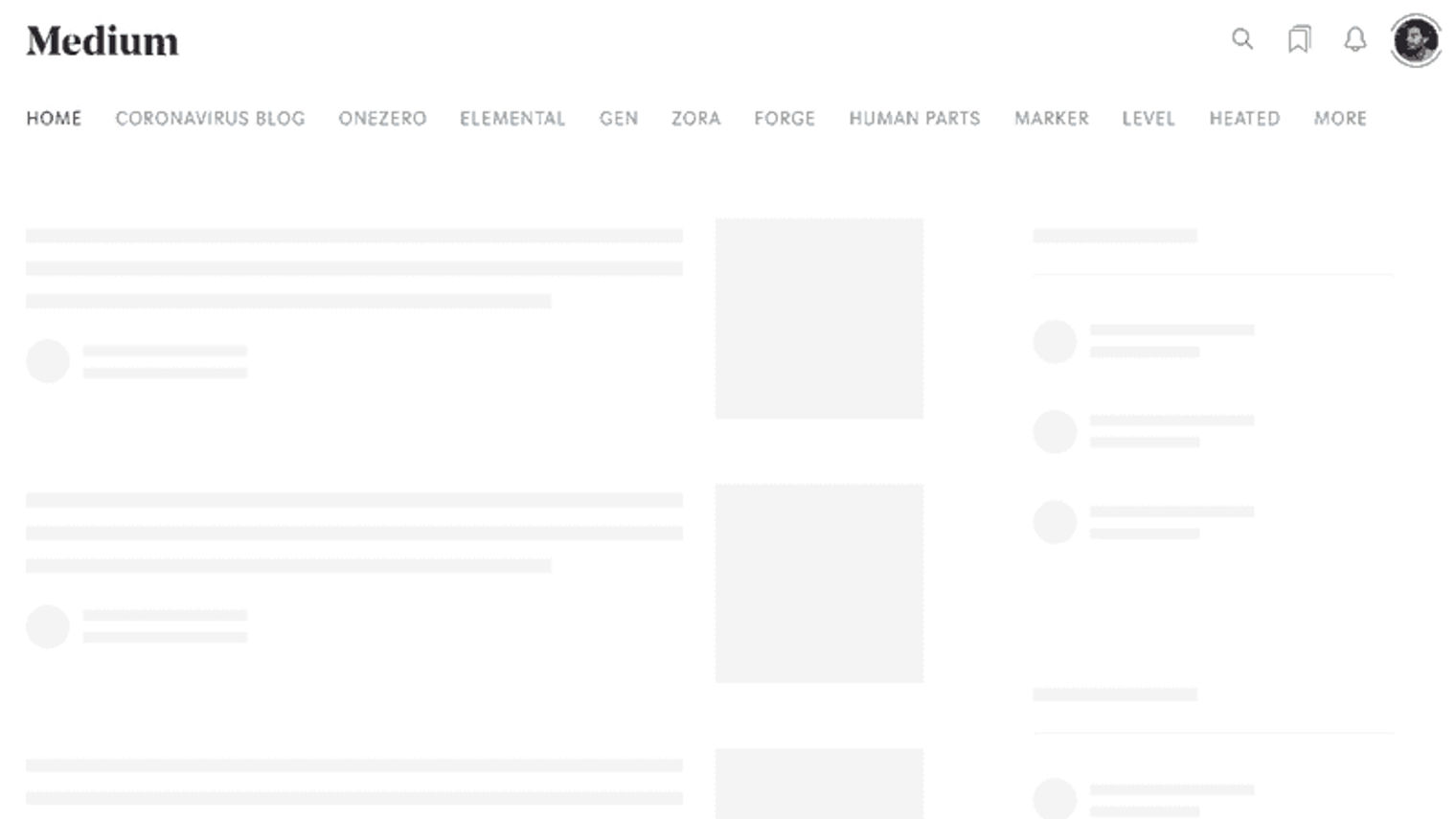 medium CSS skeleton display