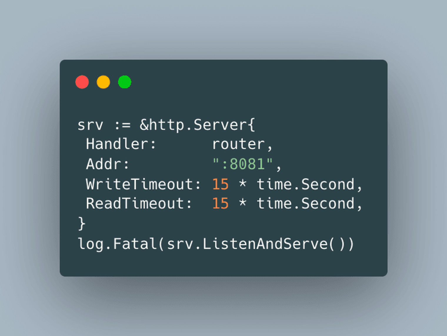 Code snippet to run an HTTP server when using Redis caching.