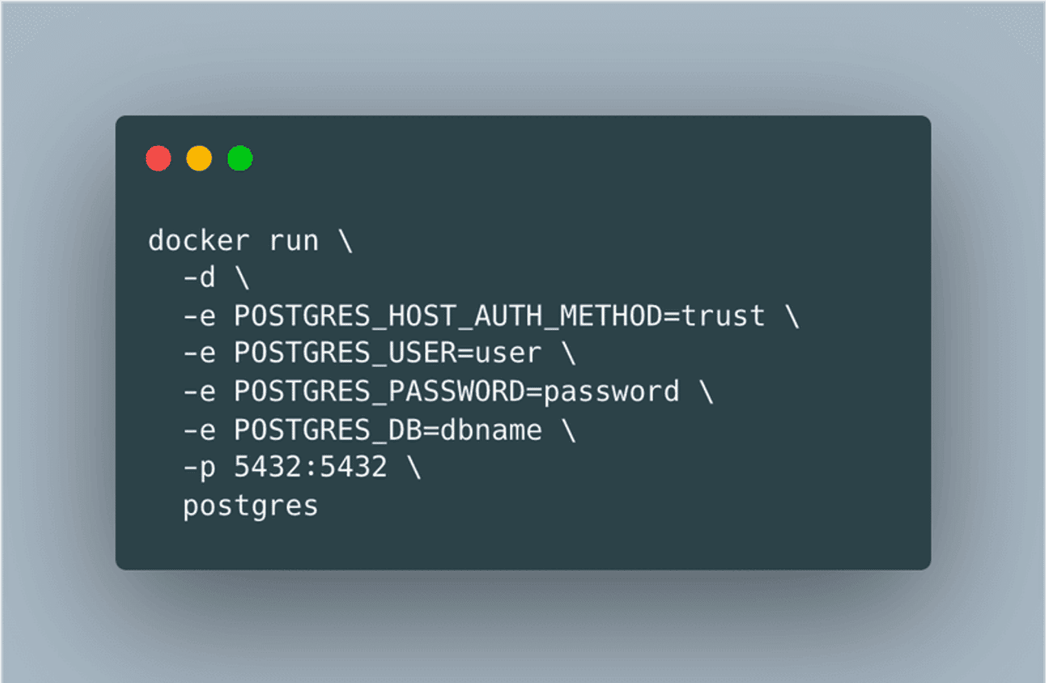 CLI command to install Postgres.