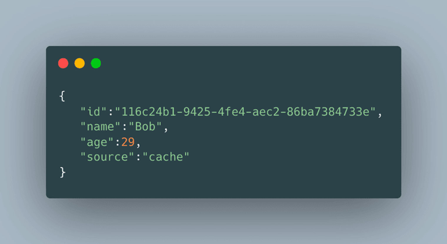 An example of a cached response being quickly returned.