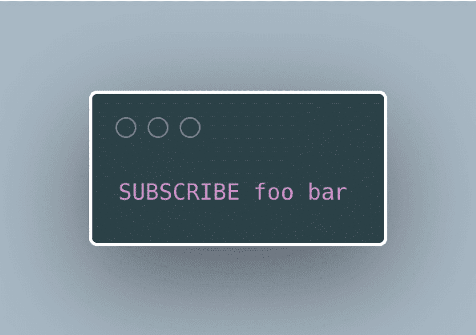 CLI command to subscribe to example channels.