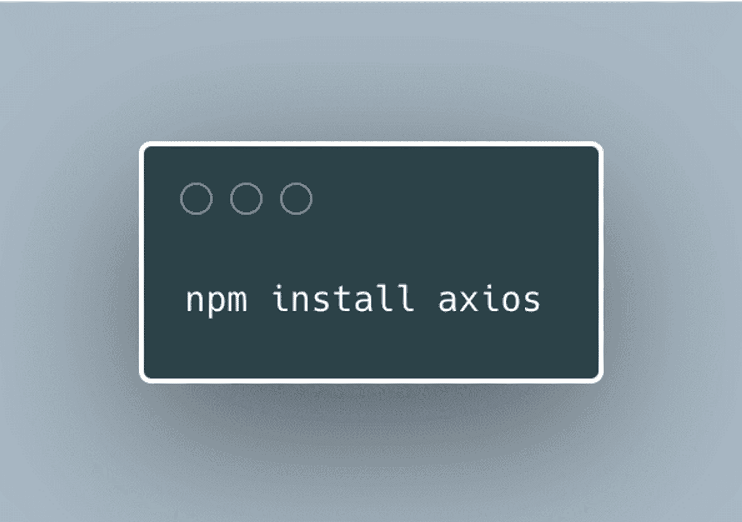 CLI command to install Axios.