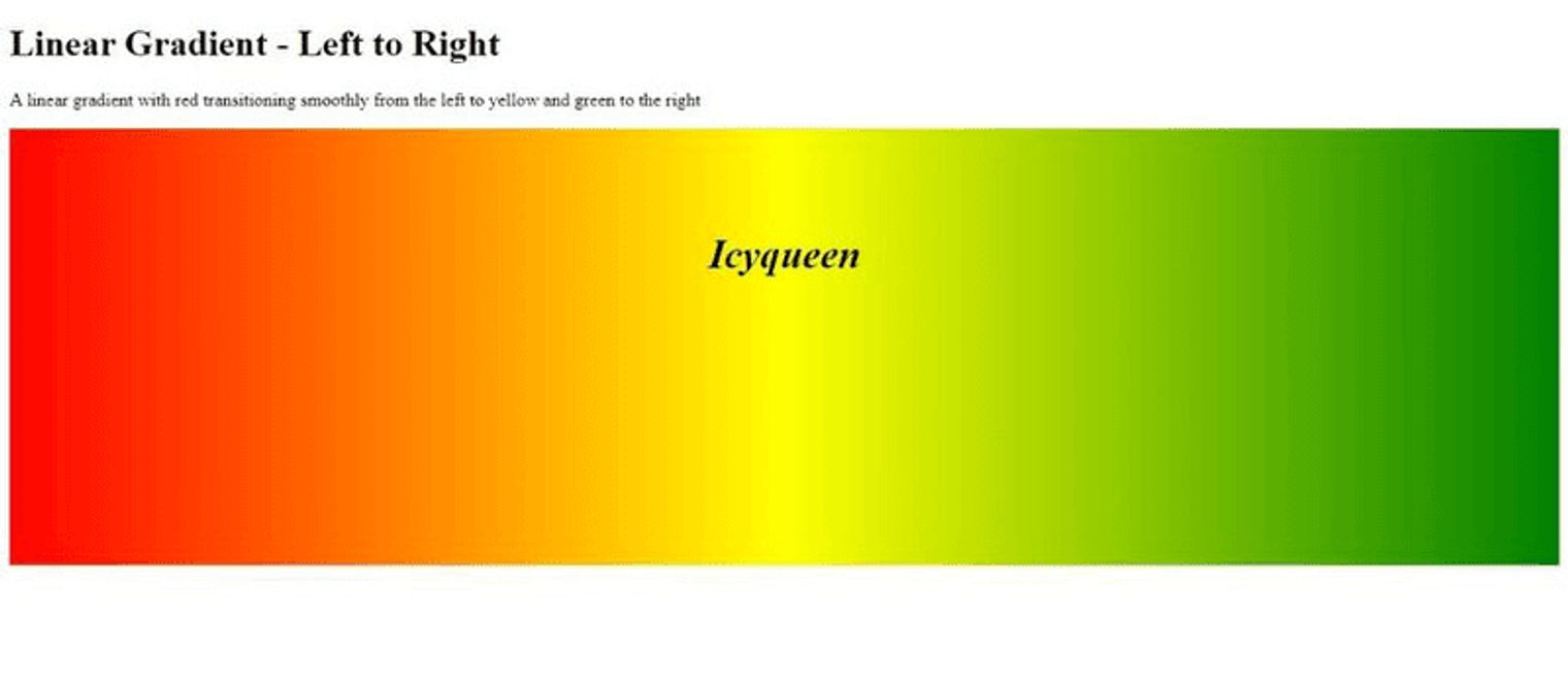 a linear gradient with red transitioning to yellow and then to green from left to right