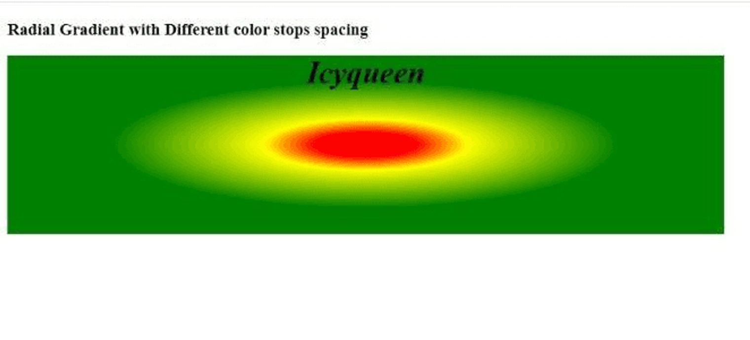 radial gradient with unevenly spaced color stops of red, yellow, and green